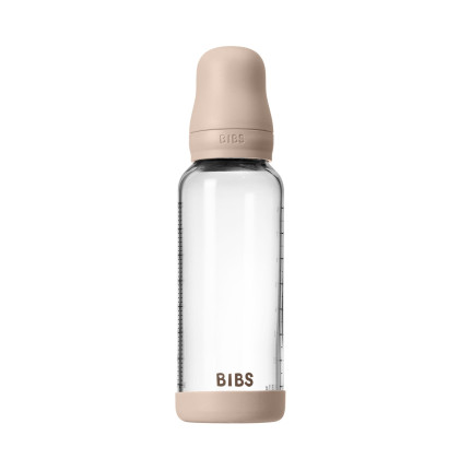 Antikoliková skleněná láhev se silikonovým dudlíkem 240 ml BIBS