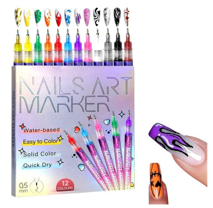 Sada barev na nehty Fixy Nail art 12 ks