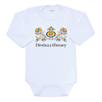 Dětské body s potiskem Lidový vzor Děvčica z Moravy New Baby