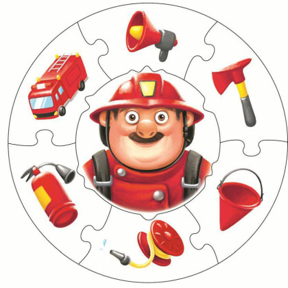Naučné puzzle 21 dílů Puzzlika - Profese 2 (hasič, kuchař, kadeřnice)
