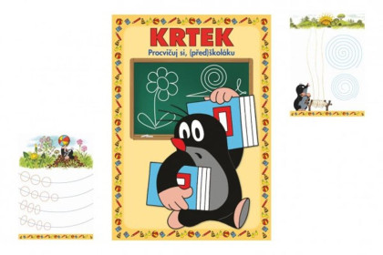Stíratelný sešit "Procvičuj si (před)školáku" + stíratelný popisovač - Krtek