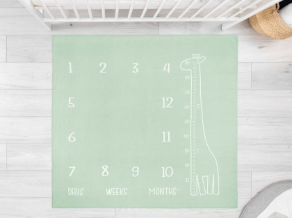 Milníková mušelínová plenka/dečka 120x120 cm Boho Sensillo, mátová