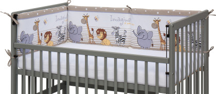 Mantinel do postýlky 4 dílný ZOO 180 x 30 cm béžový Scarlett