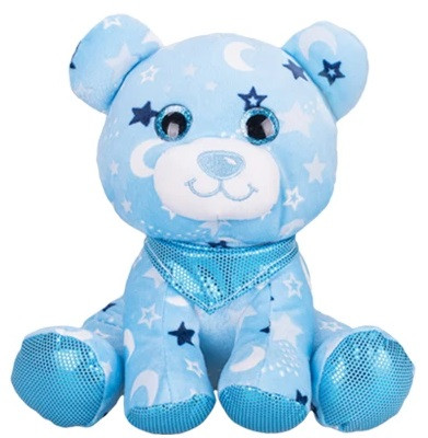 Medvídek plyšový 20 cm sedící s šátkem svítící ve tmě 0 m+