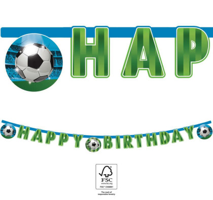 Baner závěsný EKO "Happy Birthday" Fotbal 2 m