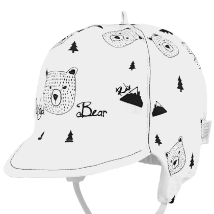 Chlapecká kojenecká kšiltovka vázací Méďa RDX Bílá