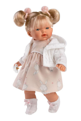 ROBERTA 33140 Llorens - realistická panenka se zvuky a látkovým tělem - 33 cm