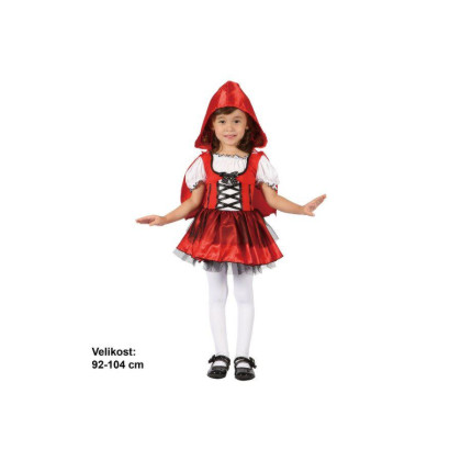 Šaty na karneval - Červená karkulka, 92 -104 cm