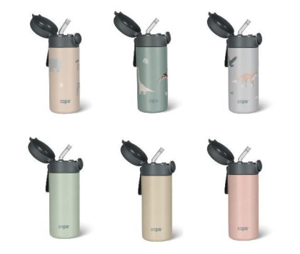 Termoska na tekutiny s brčkem a silikonovým držákem 350 ml Zopa