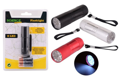Baterka LED kovová se šňůrkou