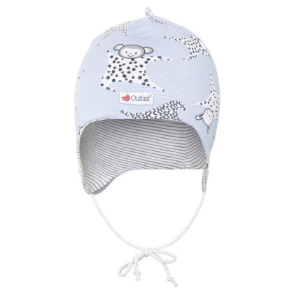 Čepice podšitá zavazovací Outlast® - šedá-usínáček/pruh bílošedý melír