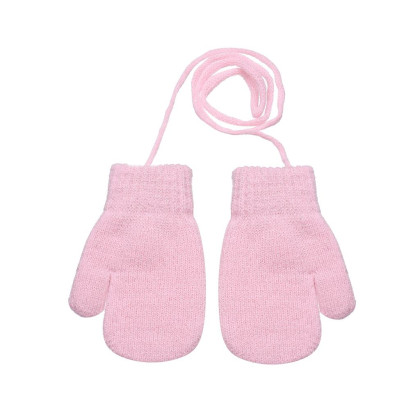 Zateplené zimní rukavice se šňůrkou třpytivé 4 - 6 let