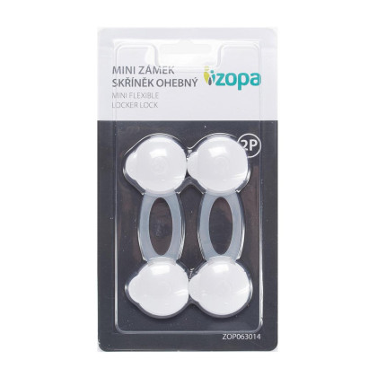 Mini zámek skříněk ohebný 2ks, white