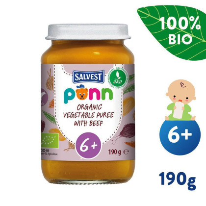 Salvest Ponn BIO Hovězí maso se zeleninovým pyré (190 g) EXPIRACE 06/03/2026