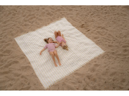 Plážová osuška 200x200 cm Beach Sunny Yellow Little Dutch