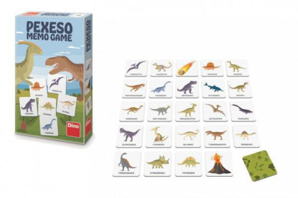 Pexeso Dinosauři 48 ks pevných kartiček v krabičce 