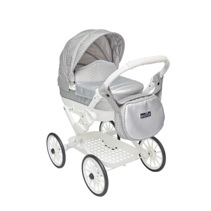 Dětský kočárek pro panenky Kids Elegance stříbrný Jasmine