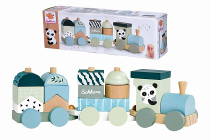 Panda Dřevěný vláček skládačka