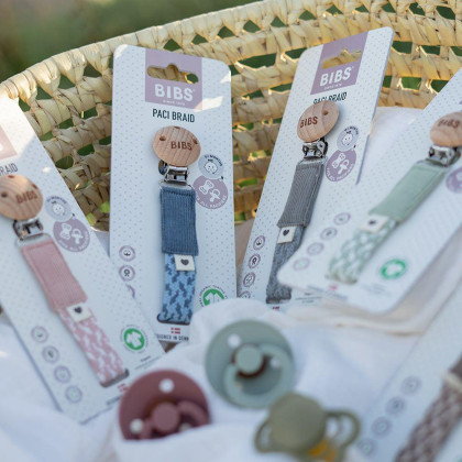 Bibs Paci Braid klip na šidítko s kroužkem