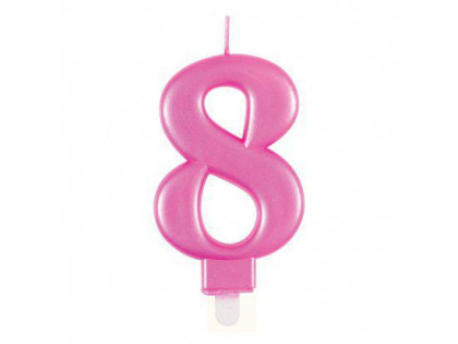 Svíčka metalická růžová