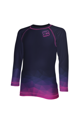 Dětské funkční tričko s dlouhým rukávem Mozaika fialová/tmavá Wamu