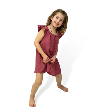 Dívčí mušelínové šaty Ruby red Esito