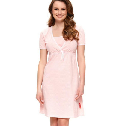 Kojící noční košile Růžová s mašličkou/hvězdička