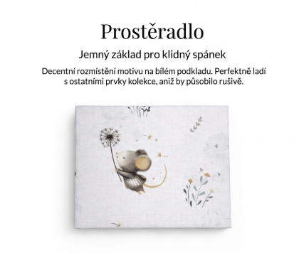 Bavlněné prostěradlo do postýlky Malá myška Baby Nellys 120 x 60 cm