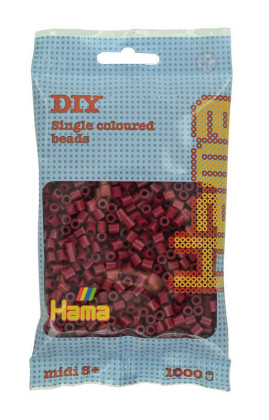 Kaštanově červené korálky 1 000 ks Midi