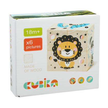 Veselá zvířátka - 4 skládací obrázkové kostky Cubika