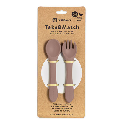Příbor silikonový Take & Match 6 m+ Petite & Mars