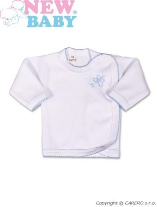 Kojenecká košilka New Baby Classic v modrým lemem a výšivkou vel. 56
