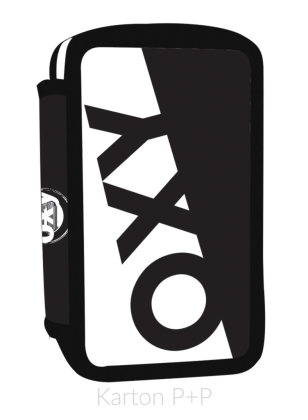 Penál dvoupatrový prázdný OXY NEON LINE Black & White