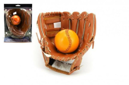 Baseballová rukavice + míček kožená vel. 8,5"
