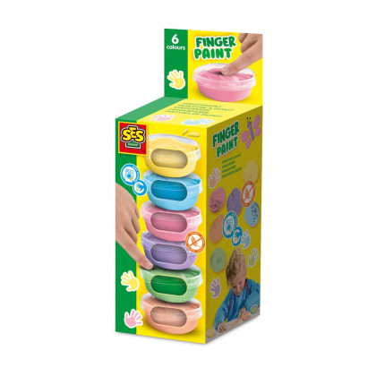 Prstové barvy pastelové - malé kalíšky 6 x 45 ml