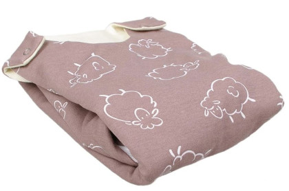 Merino spací pytel se zipem na boku ovečky hnědé