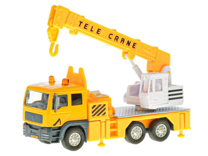 Kids Globe Traffic jeřáb 15 cm na zpětný chod se světlem a zvukem