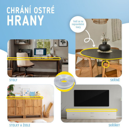 Ochranná páska na hrany transparentní 3 m Sipo