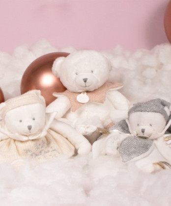 Dárková sada Plyšový medvídek s dečkou 30 cm růžový Doudou