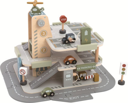 Dřevěná garáž s cestou 2Kids Toys