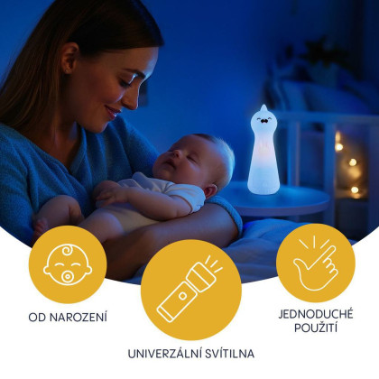 Silikonové LED noční světlo s baterkou Dino Zopa