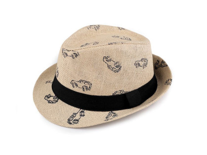 Dětský letní klobouk/slamák auta