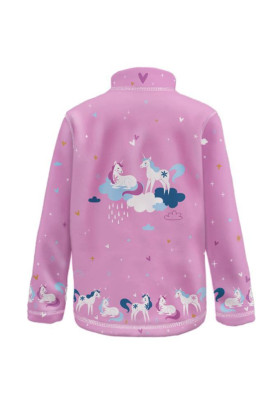 Fleecová mikina dětská Jednorožci růžová Wamu