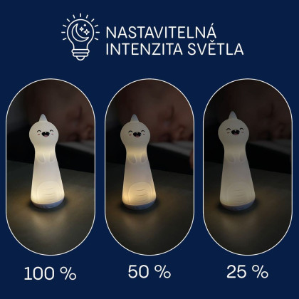 Silikonové LED noční světlo s baterkou Dino Zopa