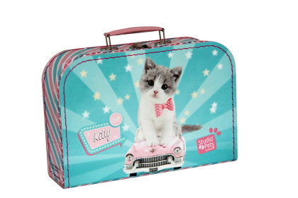 Dětský kufřík 30 cm Kitty Cute zeleno-růžový