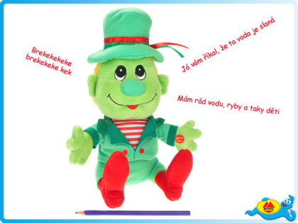 Vodník Pepa 27 cm plyšový sedící česky mluvící na baterie
