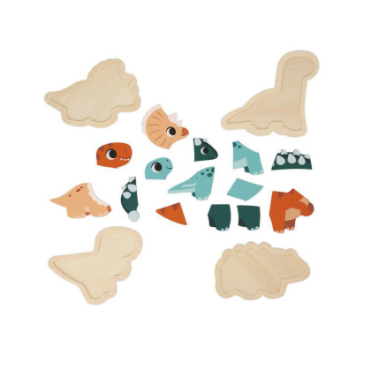 Dřevěné vkládací puzzle Dinosauři 4v1 Dino Janod