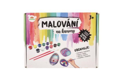 Malování na kameny/oblázky svítící ve tmě s barvami se štětci s doplňky
