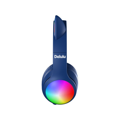 Bezdrátová dětská sluchátka Delulu DiscoBeats Blue