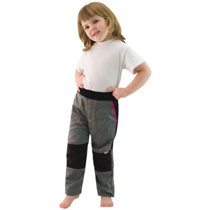 Dětské softshellové kalhoty Šedá/růžová